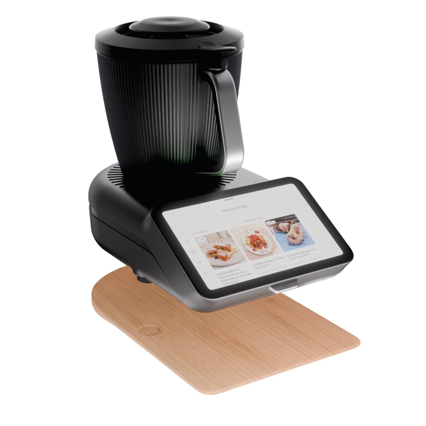 Wundermix – KitchenSlider® H | Premium Gleitbrett aus Echtholz für Thermomix TM7 • müheloses Verschieben mit Teflongleitern • standsicher dank Gummistopper • Made in Germany • Buche