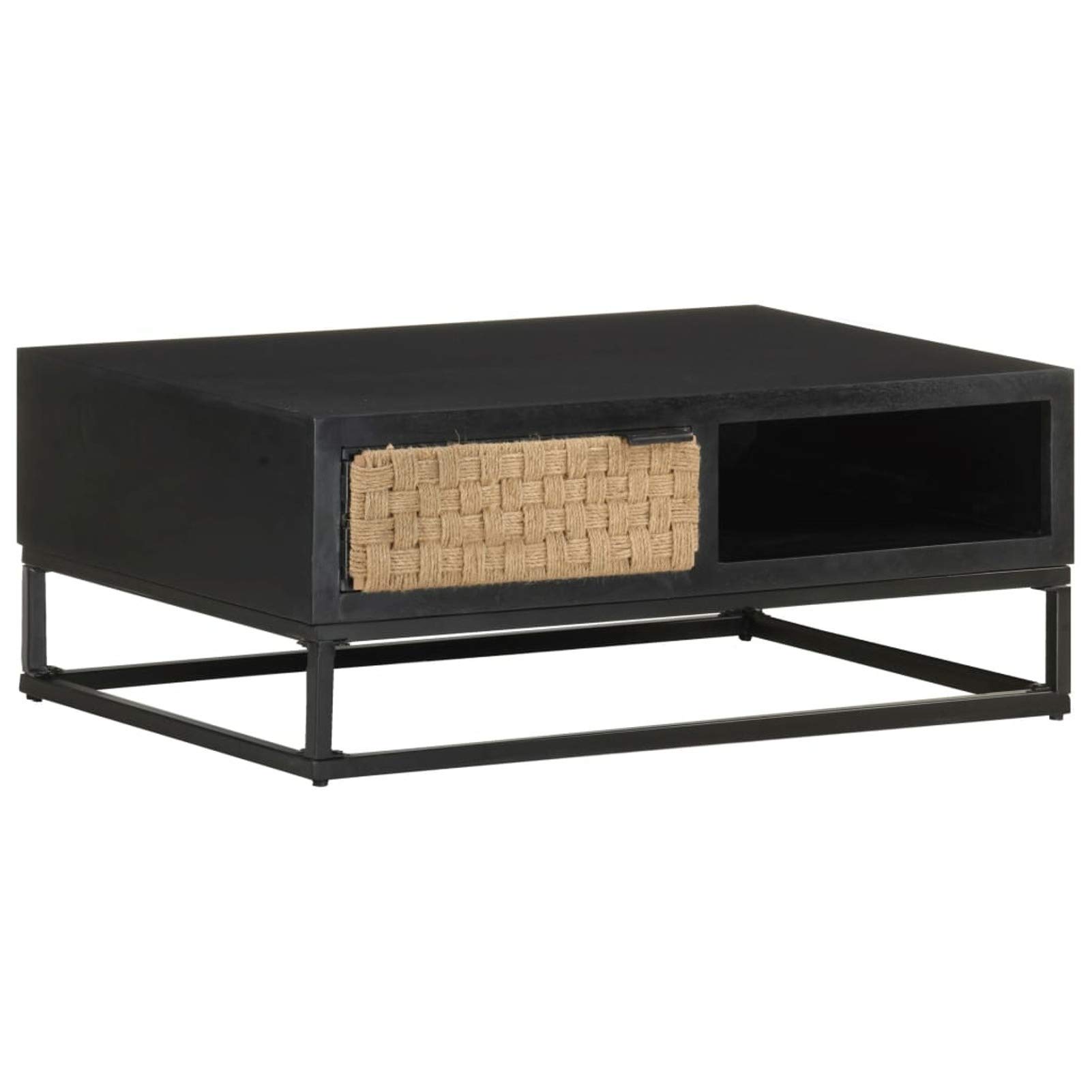 Homgoday Table basse 90 x 60 x 35 cm en bois de manguier massif, table d'appoint, table d'appoint pour salon, salle de réception d'invités, chambre à coucher et mobilier de bureau