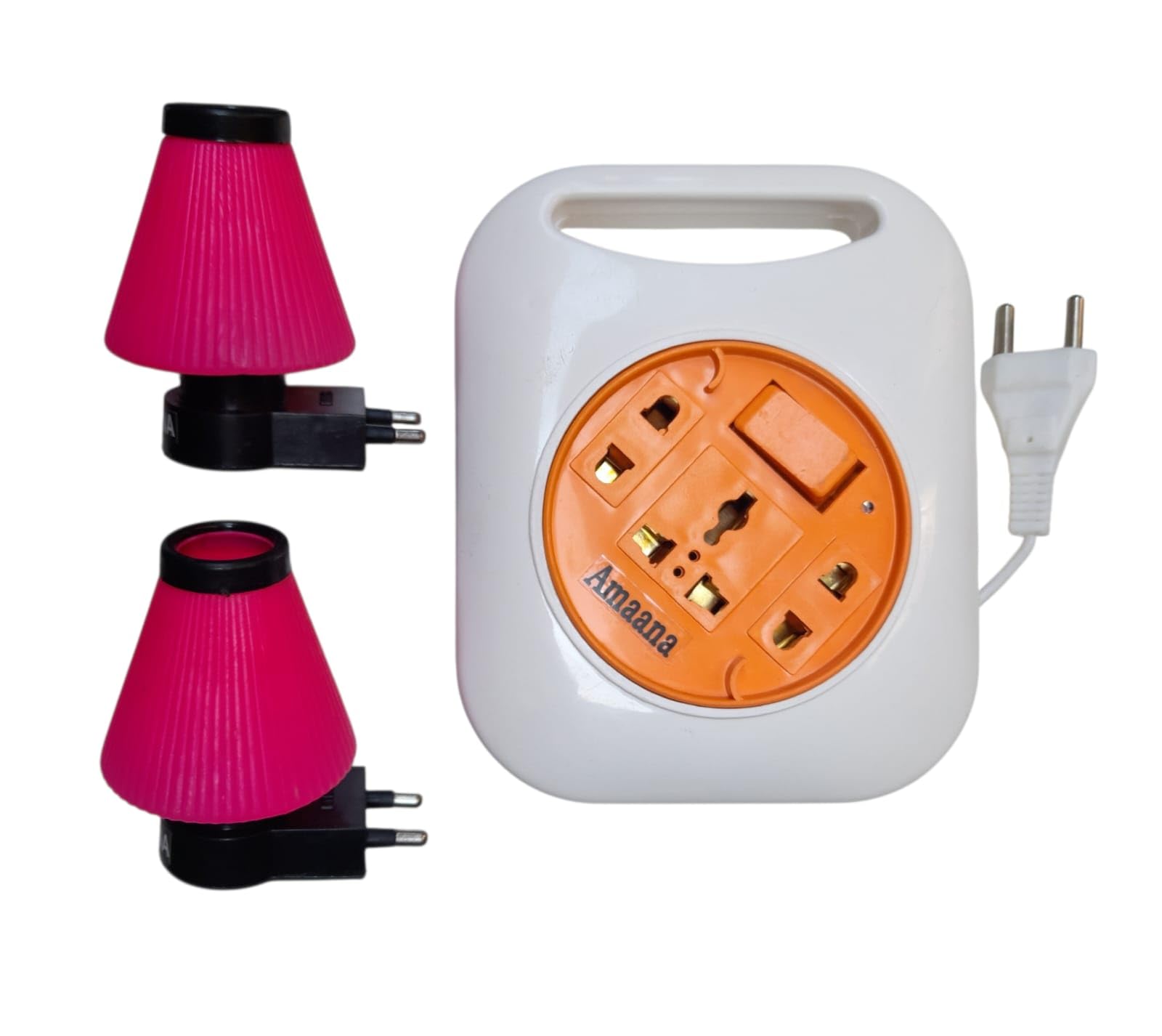 AMAANA 3 Socket Universal & Travel Extension Board | LED Indicator & Switch | 2.5 Meter Wire | Adaptable for Home, Office and Shop Use | 220 Volts 700 Watt Capacity | White | Free Night Bulbs-image-24