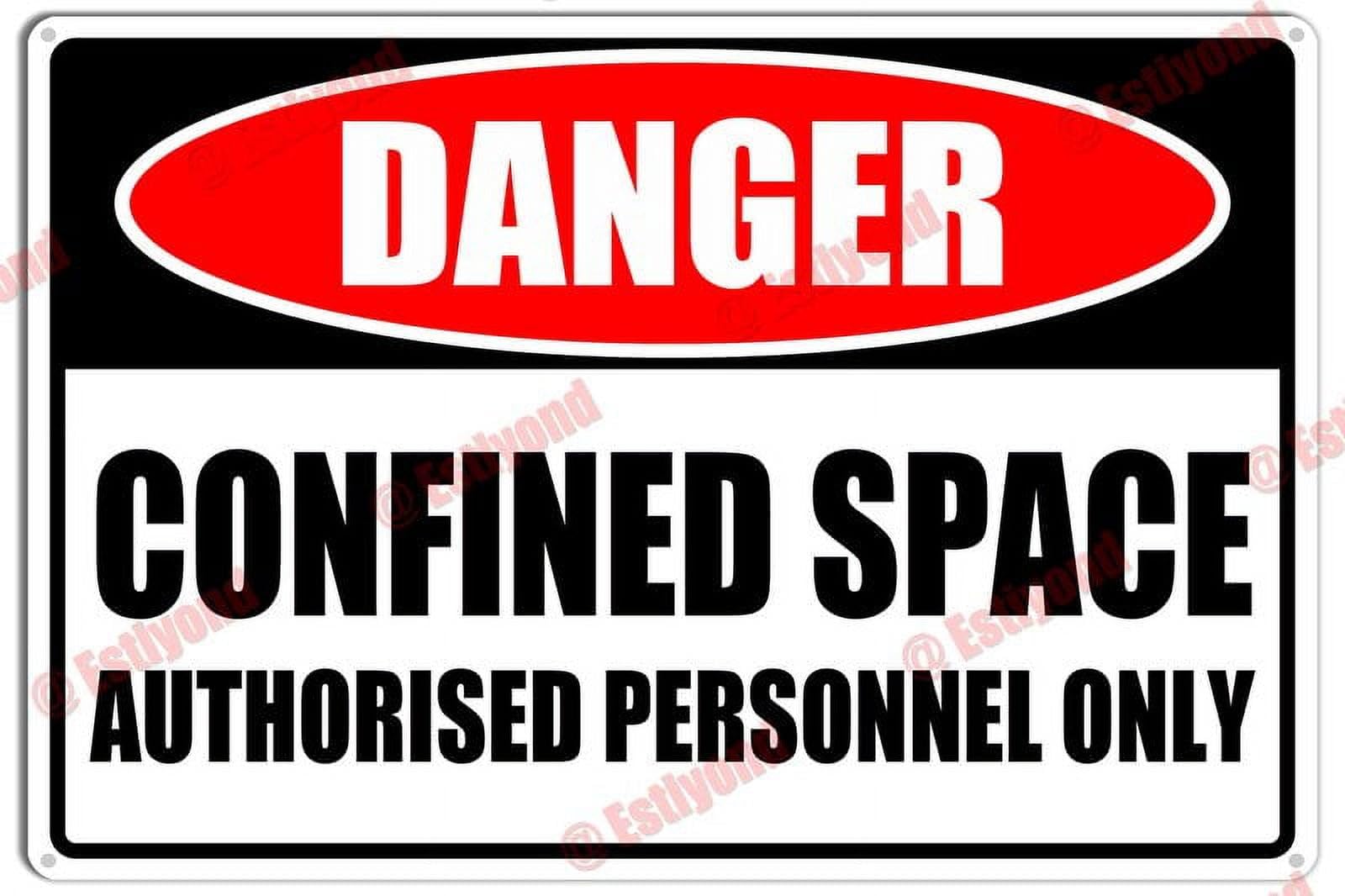 Confined Space Authorised Personnel Only Caution Warning Aluminum Metal Sign 8x12 Inch