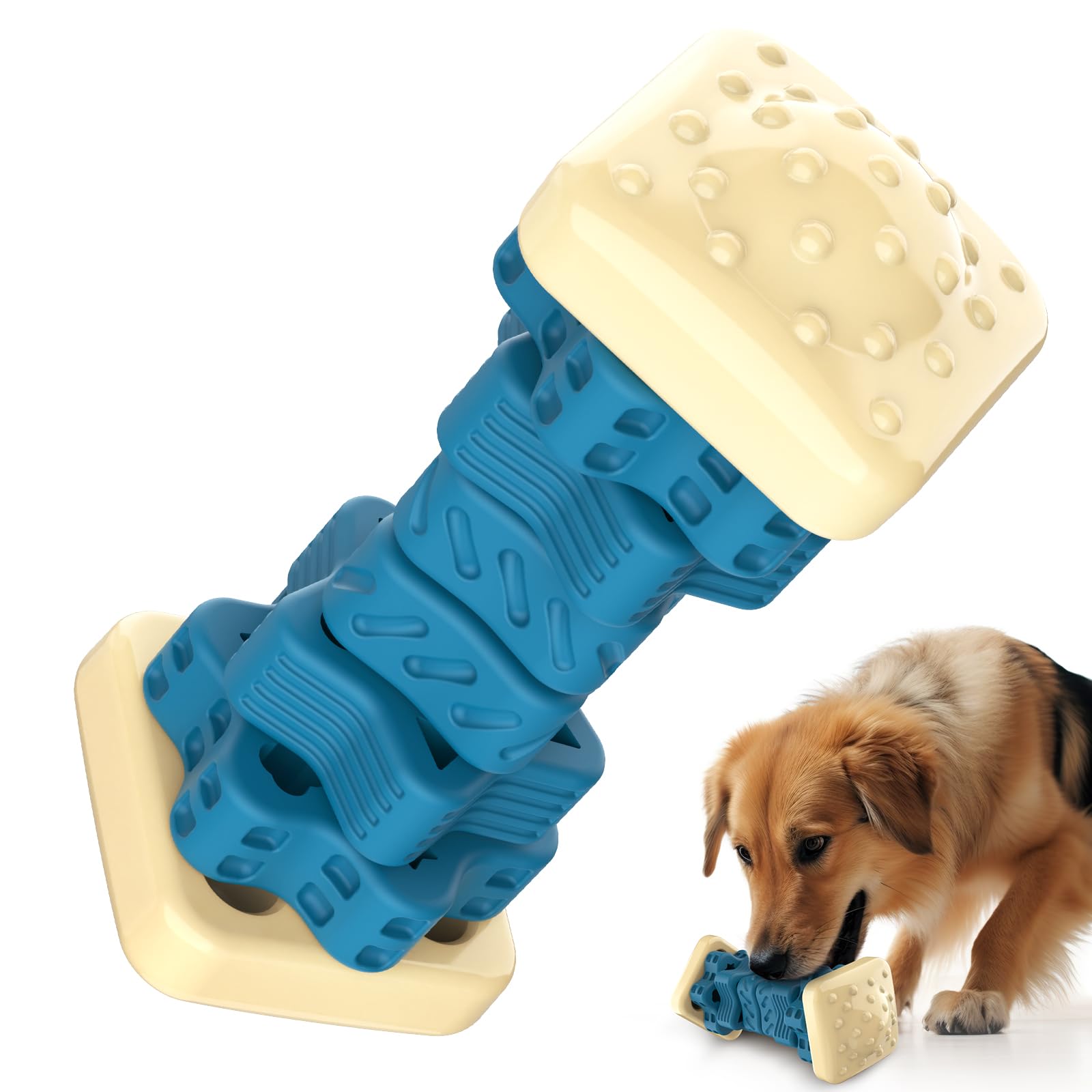 RUXAN Dog Toys Indestructible, Dog Chew Toys for Aggressive Chewers, Dog Toys for Large Medium Breed Tough Durable Toys for Boredom, Puppy Toys - Blue
