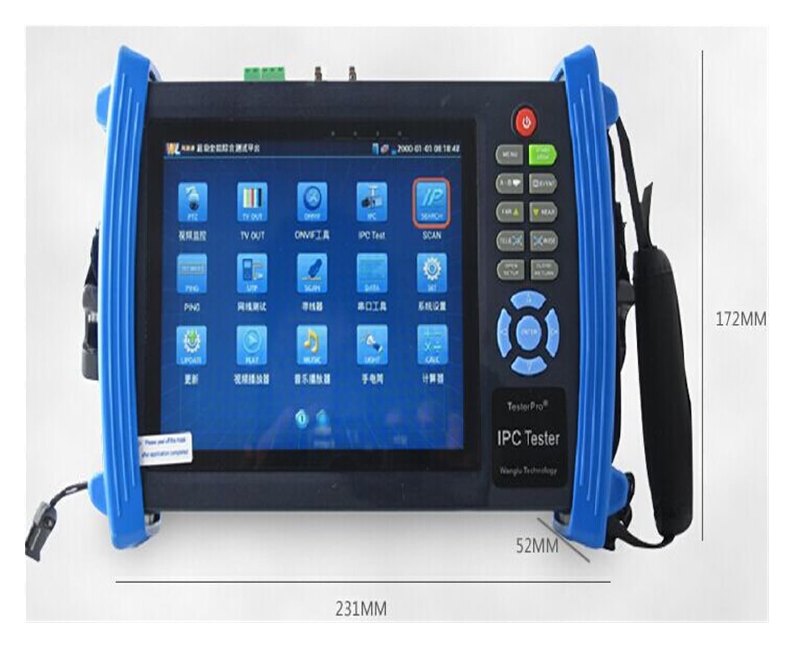 Monitor testera CCTV, Tester CCTV 7 w 1 7 "pojemnościowy ekran dotykowy Monitor LCD 1080P Tester kamery IP AHD/TVI/CVI Tester CCTV POE IPC8600MOVTs