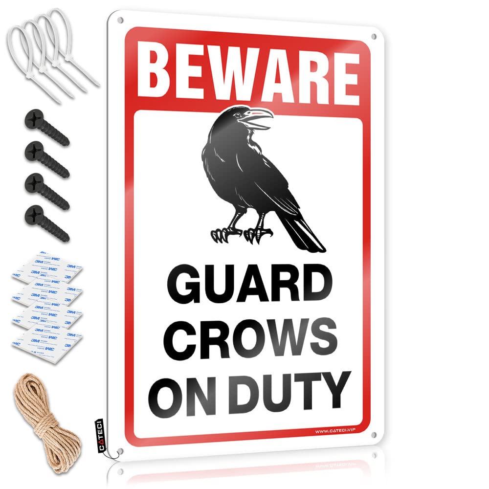 Tin Wall Decor Birthday Faded Beware! Guard Crows On Duty For Camping - Clock Customizable(30X40CM)