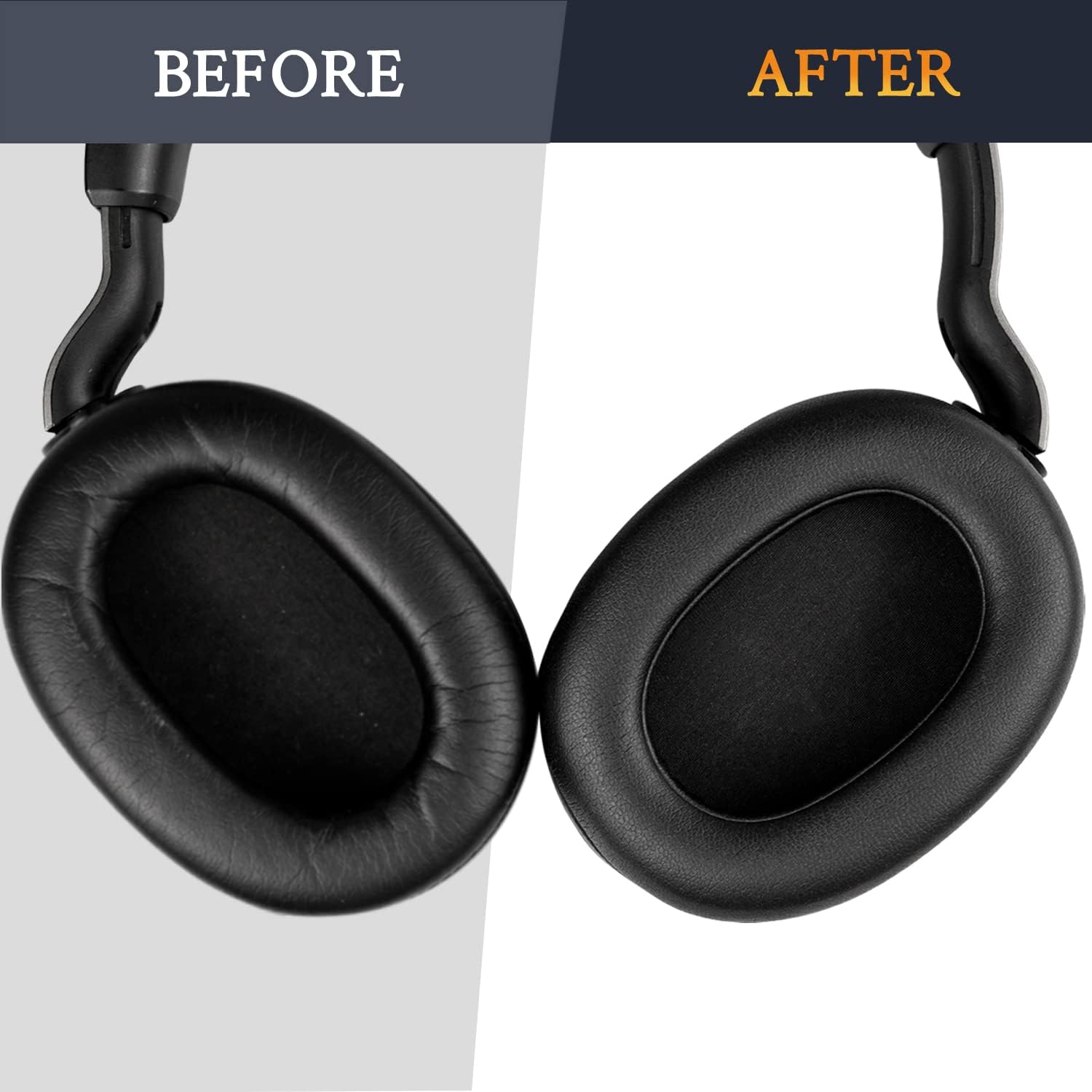 SOULWIT Professional Replacement Ear Pads Cushions for Jabra Elite 85h Wireless Over-Ear Headphones, Earpads with Soft Protein Leather, Noise Isolation Foam - Black