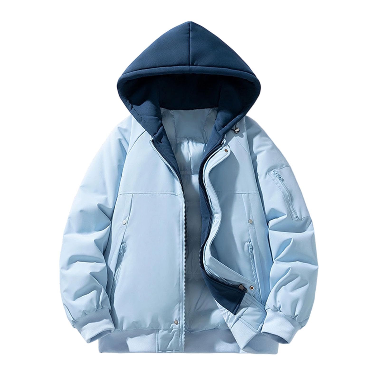 Chaqueta De Trabajo Hombre Elegante Y Elegante Chaqueta Con Capucha Para Hombre Cómodo Otoño-Invierno Oversize Para Estilo Casual Con Capucha Gruesa Y Manga Larga
