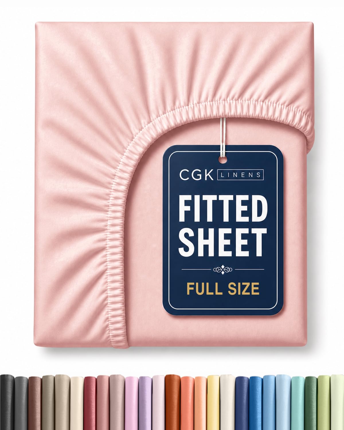 Full Fitted Sheet - Single Fitted Sheet Only - Deep Pockets - Baby Pink