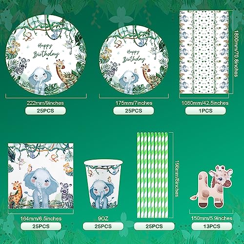 Yosemy Giungla Safari Set di Stoviglie per 25