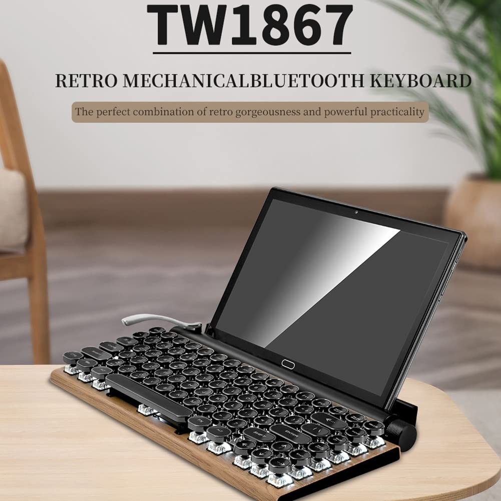 83 Klawisze Klawiatury do Gier Retro Klawiatura do Pisania Klawiatura Bezprzewodowa Bluetooth USB Mechaniczne Klawisze Punk na PC, A