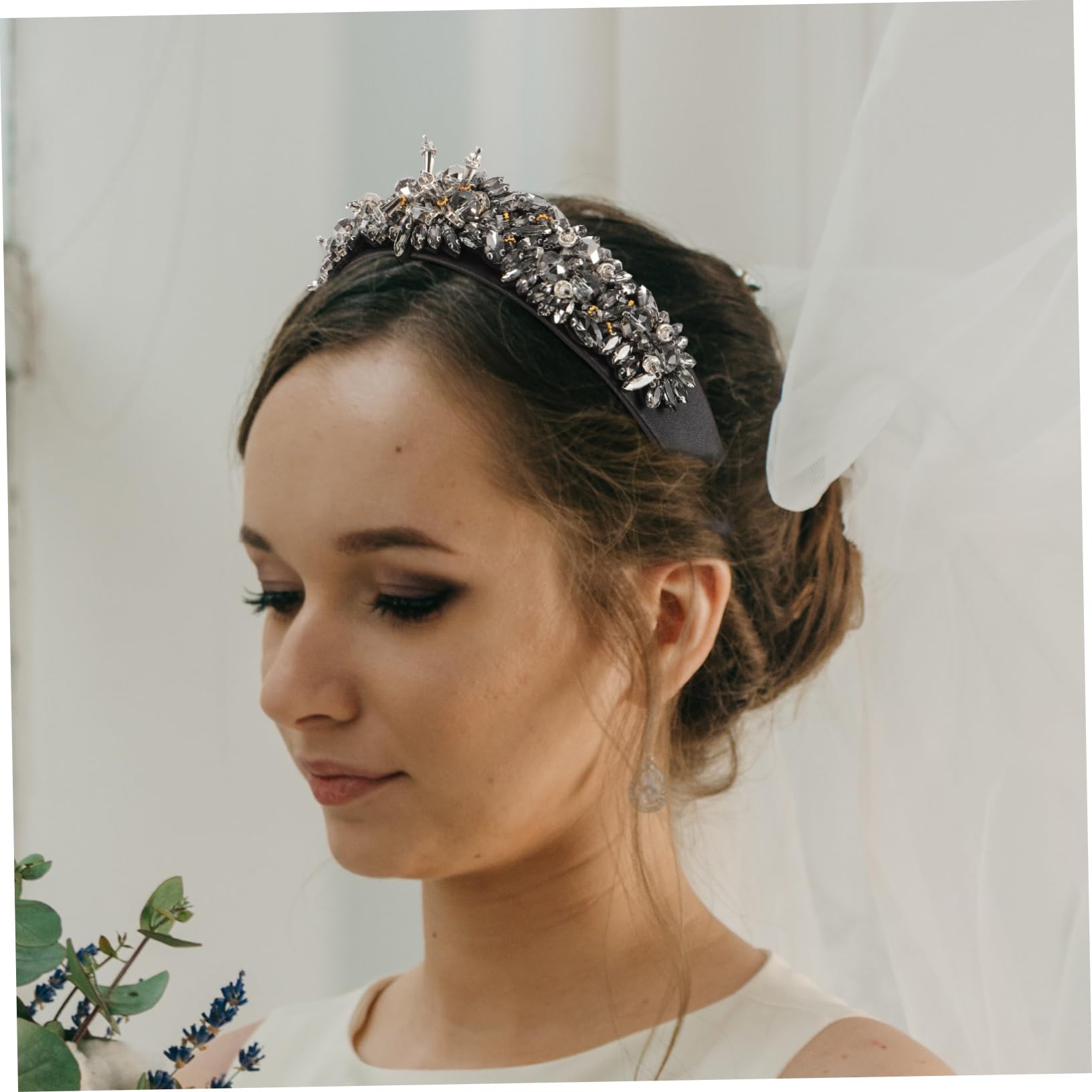 SOLUSTRE Stirnband Für Mädchen Im Barockstil Mit Diamantdeko Haarschmuck Aus Hochwertigem Material Flexibel Bruchfest Für Alltag Baden Und Partys