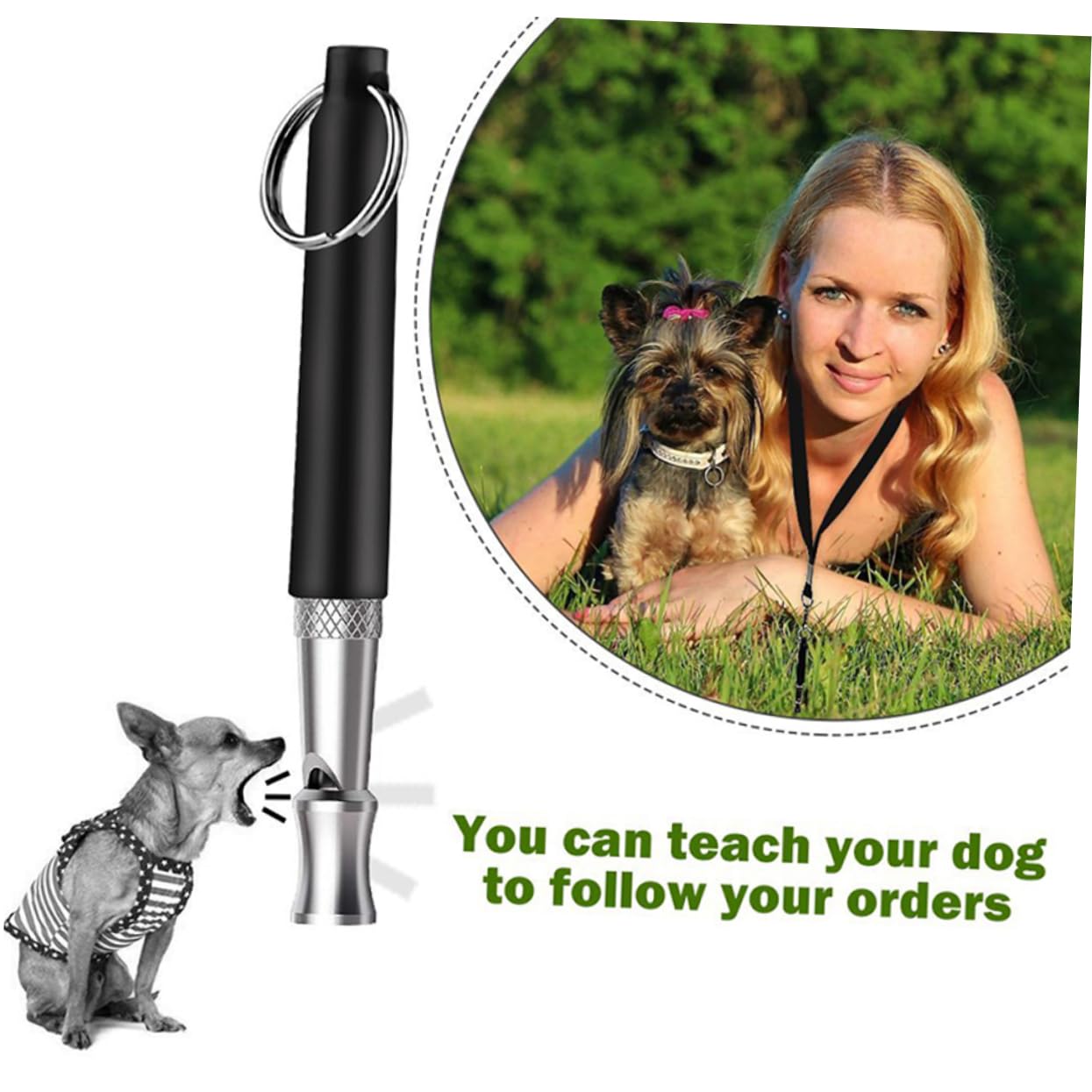 Abaodam 3Pcs Dog Whistle Training Tool with Lanyard Black White Red Control for Pet Training Lightweight and Portable for Various Dog Breeds