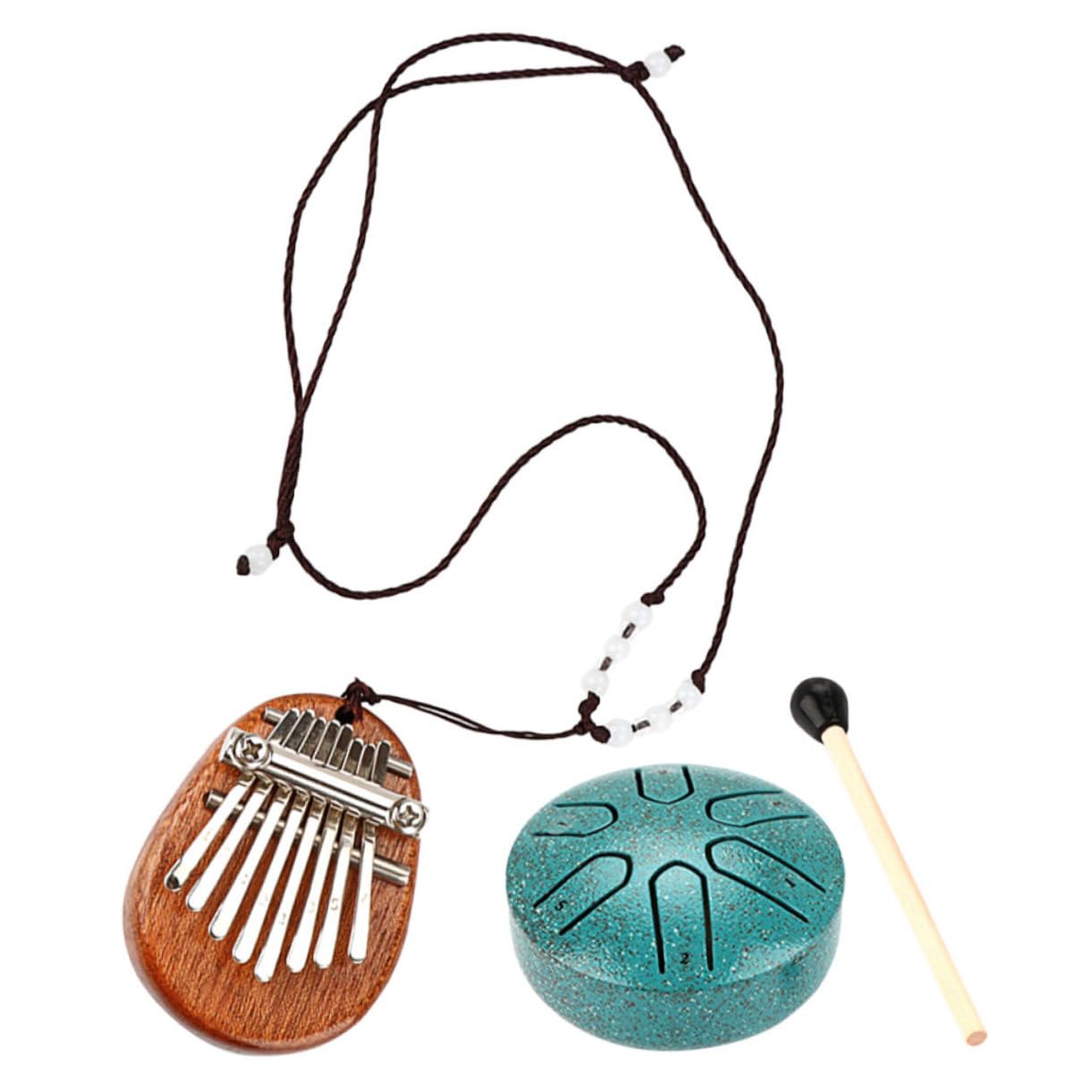 Toddmomy 6-note Metal Tongue Drum 8-key Mini Kalimba Portable Musical Instruments for Adults for Music Lovers