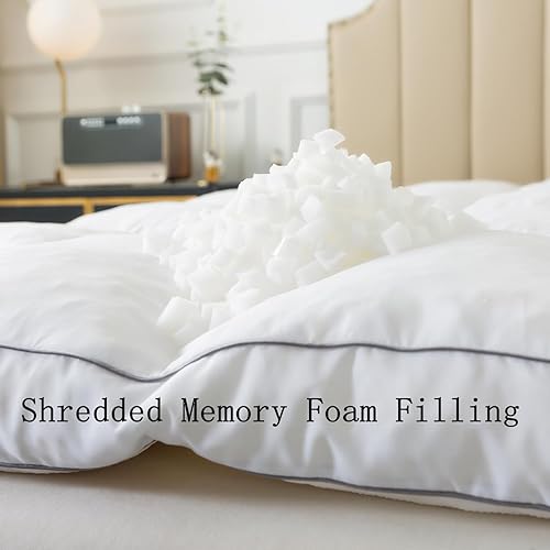 Miniatura 4 de TESIONE Cubrecolchón extra grueso, tamaño individual, parte superior de almohada con relleno de espuma viscoelástica suave y transpirable, diseño