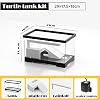 Turtle Habitat Kit with Basking Platform, Waterfall & Filter - 29x17.5x18cm Clear Turtle Tank Aquarium for Pet Turtles, Easy Setup Terrarium