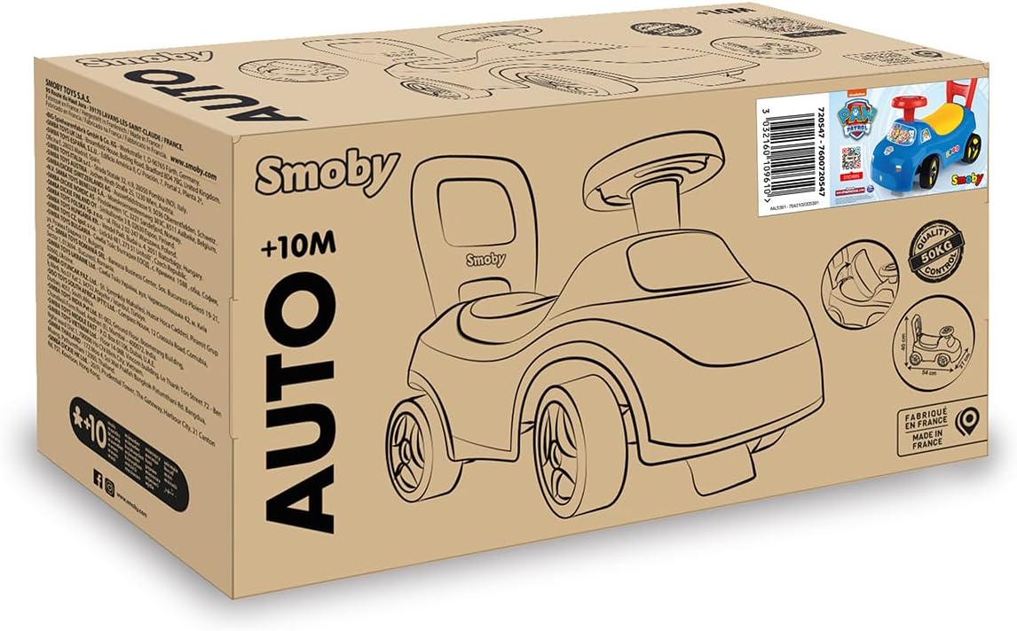 Smoby Paw Patrol Ride-On product packaging box