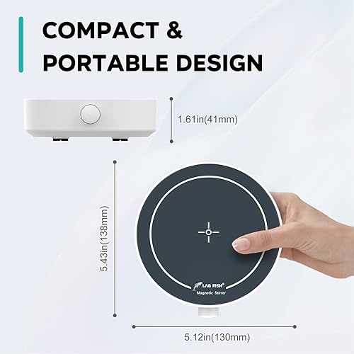 Miniatura 6 de LAB FISH Agitador magnético de laboratorio 1800PRM Mezclador magnético Agitación máxima 101.4 fl oz Capacidad de agitación Placa de agitación con