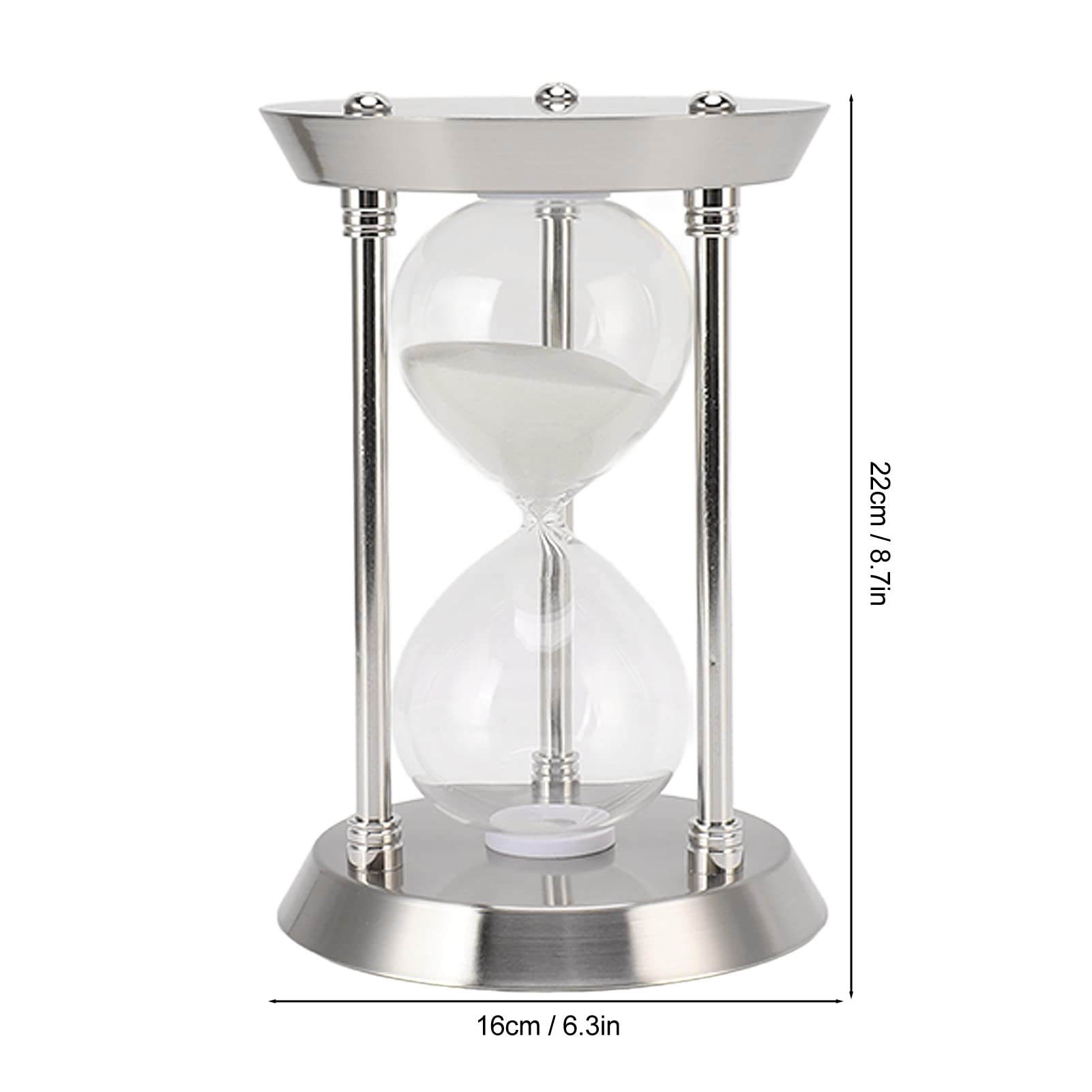 Sanduhr, Auslaufsichere, Austauschbare Sanduhr aus Metall, Visueller Timer mit Weißem Sand für Vintage-Büro, Klassenzimmer, Schreibtisch, Küche, Zuhause, Kochen, Hochzeit, Party-Dekoration