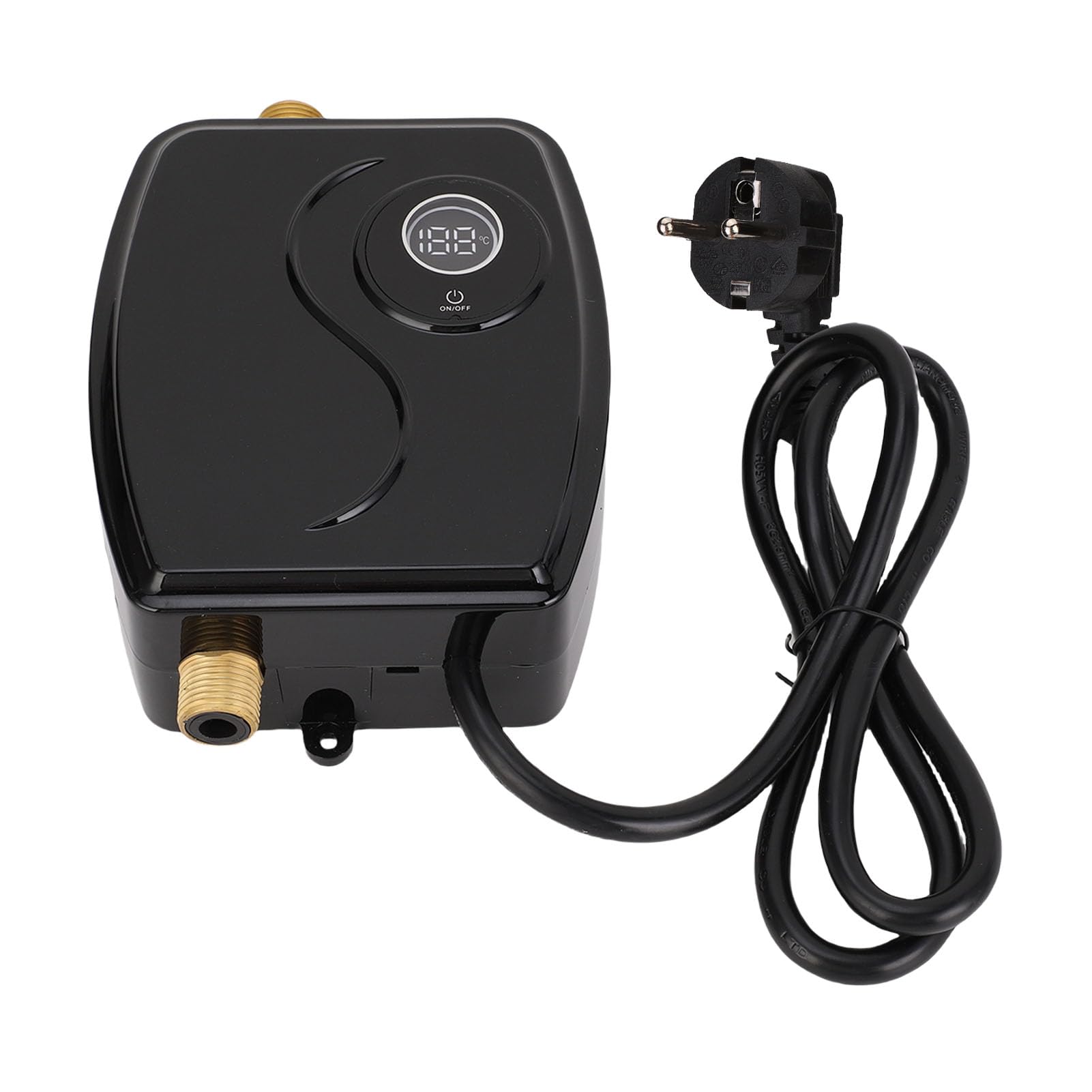 Marhynchus Electric Water Seatter, 3000W Mini Zbiornik Pod gorącą wodą Podgrzewacz Wody z Ekranem Dotykowym Mosiądz G1/2 Wlotowym Gniazdkiem do Domu w (Wtyczka UE 220V)