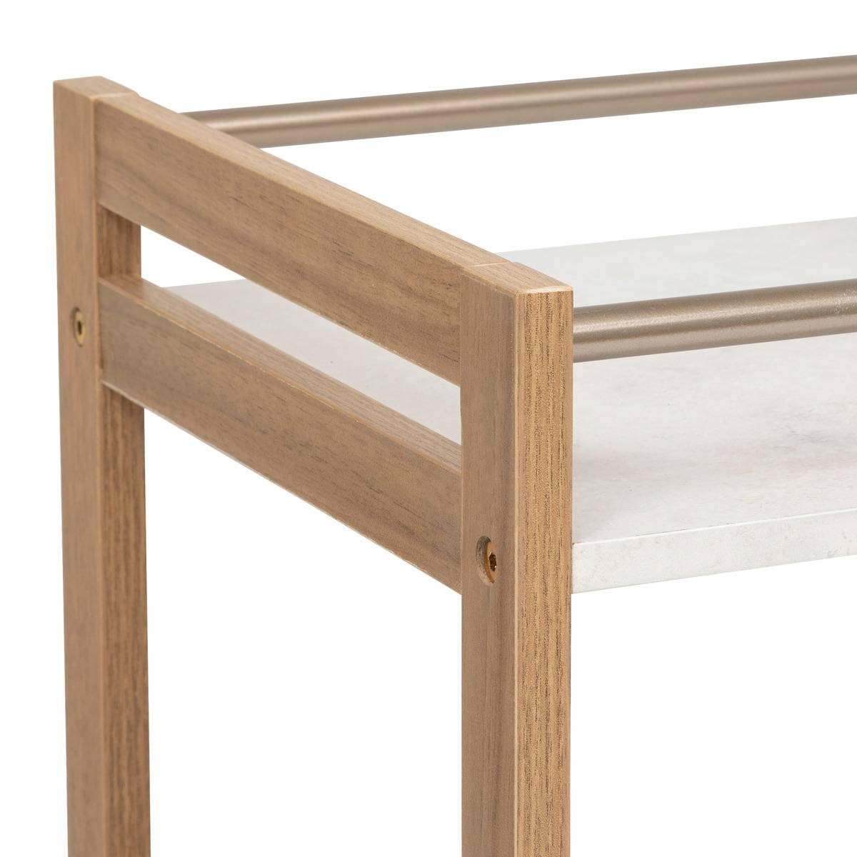 5five - desserte 3 niveaux come l30cm bois et effet marbre