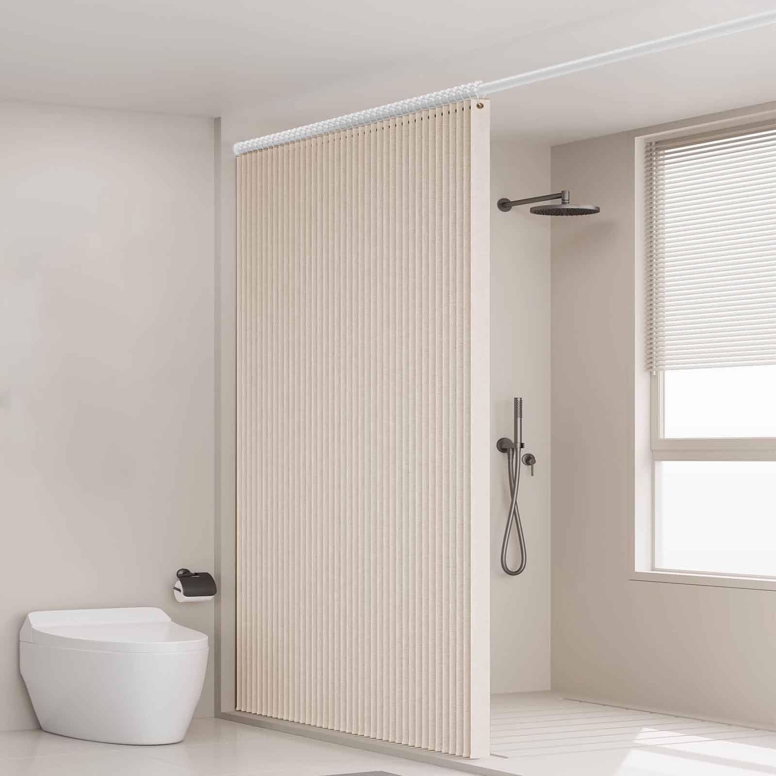 Separador magnético de habitación con barra telescópica, pantalla de privacidad plegable con aislamiento térmico para sala de estar y cocina (150 x 200 cm), ideal para ducha y separación de espacios