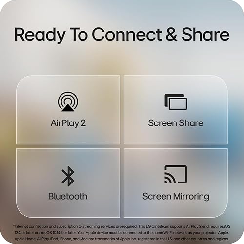 Miniatura 7 de LG CineBeam Q HU710PB 4K Proyector portátil inteligente con ajuste de pantalla automático, enfoque automático, láser RGB, hasta 154% DCI-P3