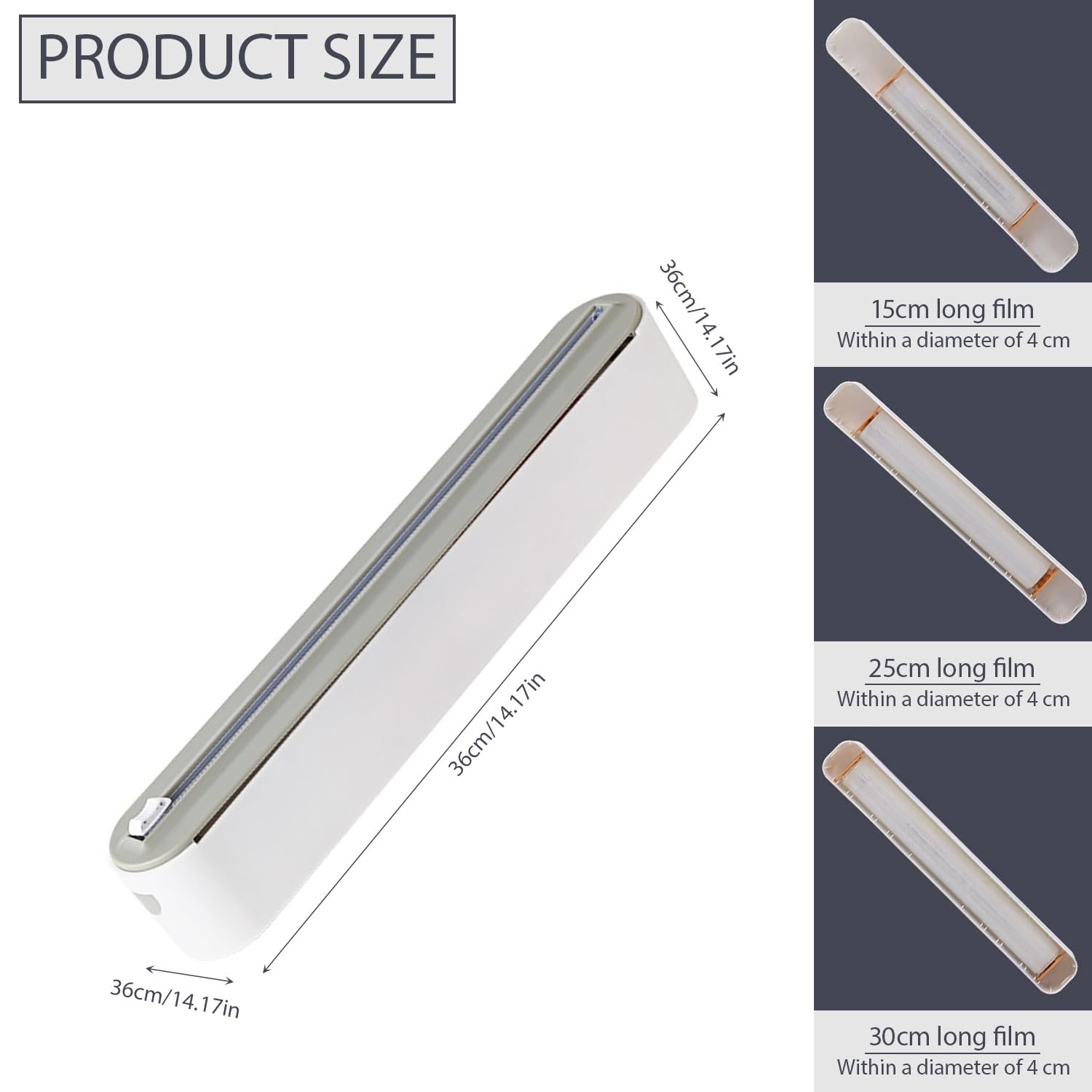 Magneétique Coupe Film Alimentaire - Élégant Gris Distributeur & Dérouleur Pour Papier Aluminium Et Film Alimentaire, Pratique Coupe Lisse Sans Perçage, Organisateur De Cuisine