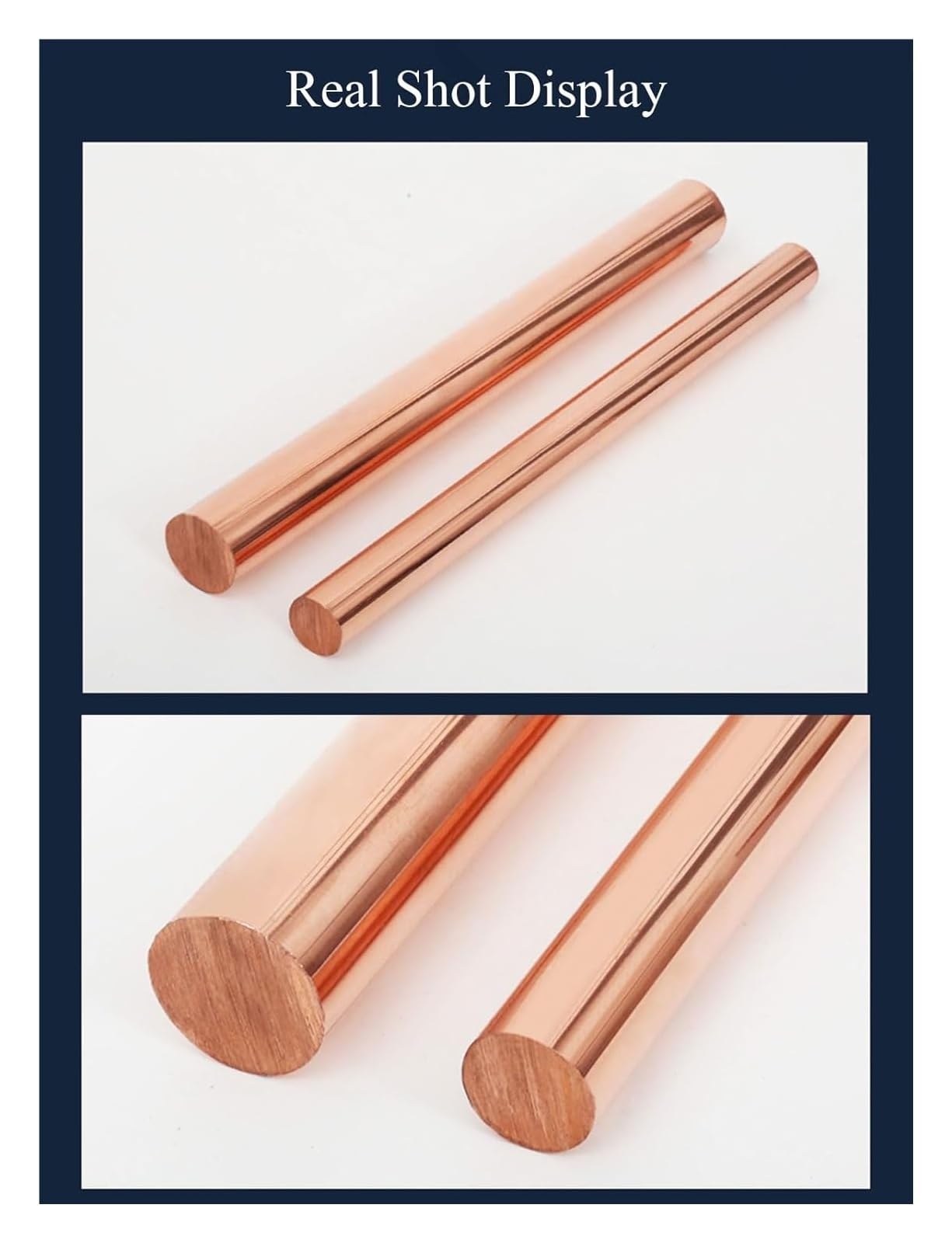 Rundstab aus reinem Kupfer, 15 mm Durchmesser, 300/400/500 mm Länge, blanker Kupfermetallstab for Metallhandwerk, Hobbys, Elektrik und Industrie(15 * 300mm)