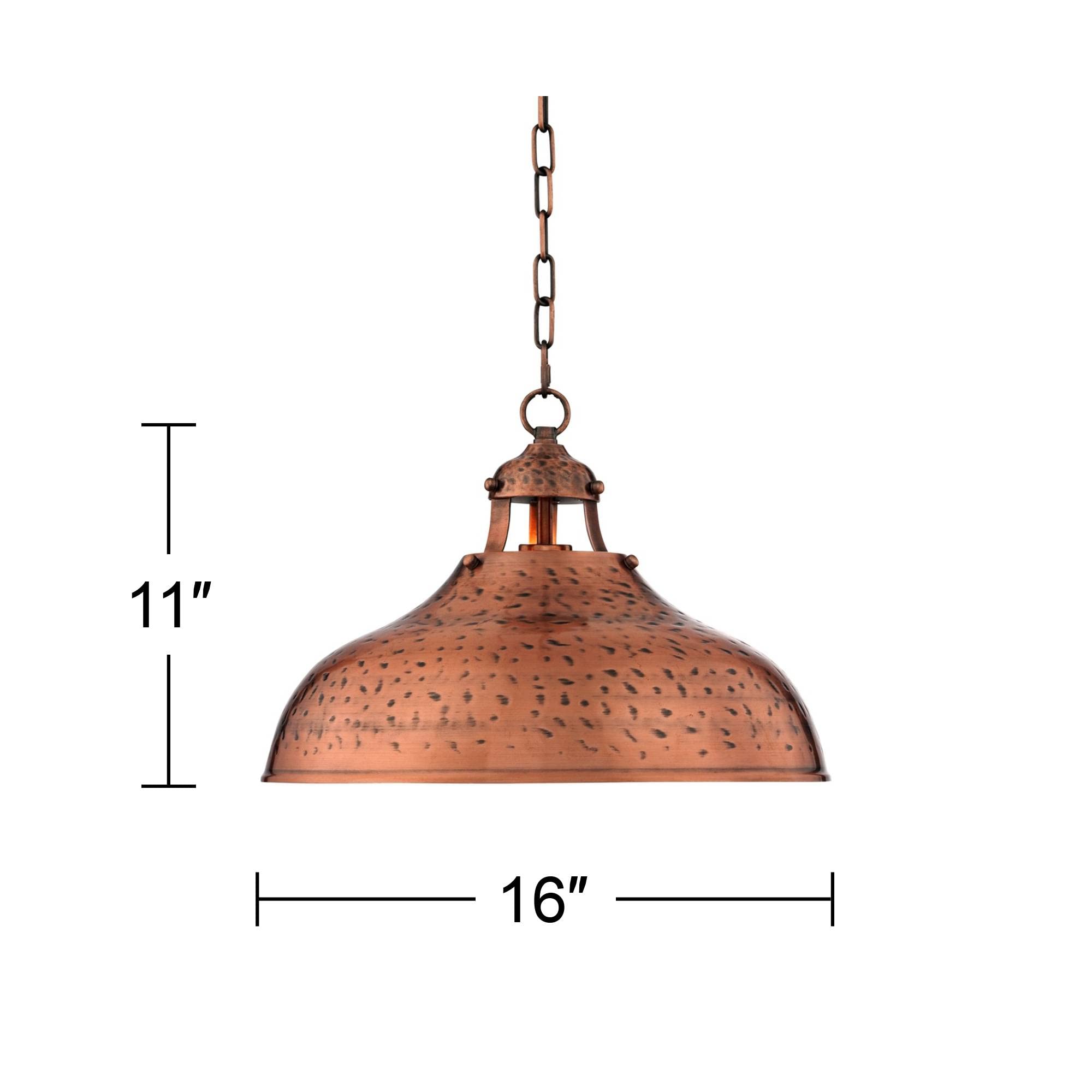 Franklin Iron Works Essex Dyed Copper Pendant Light Fixture 16