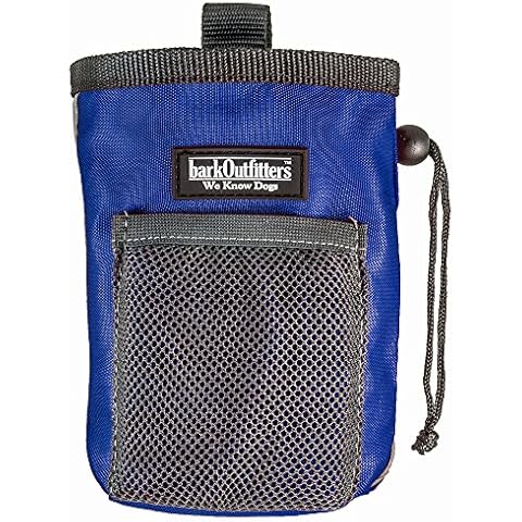 barkOutfitters Dog Treat Pouch - Dog Treat Training Pouch - Treat Bags for Dogs, Easily Carries Snacks and Pet Toys, Dog Puppy Food Container with Mesh Pocket, Professional Quality Pouch (Blue) Cover