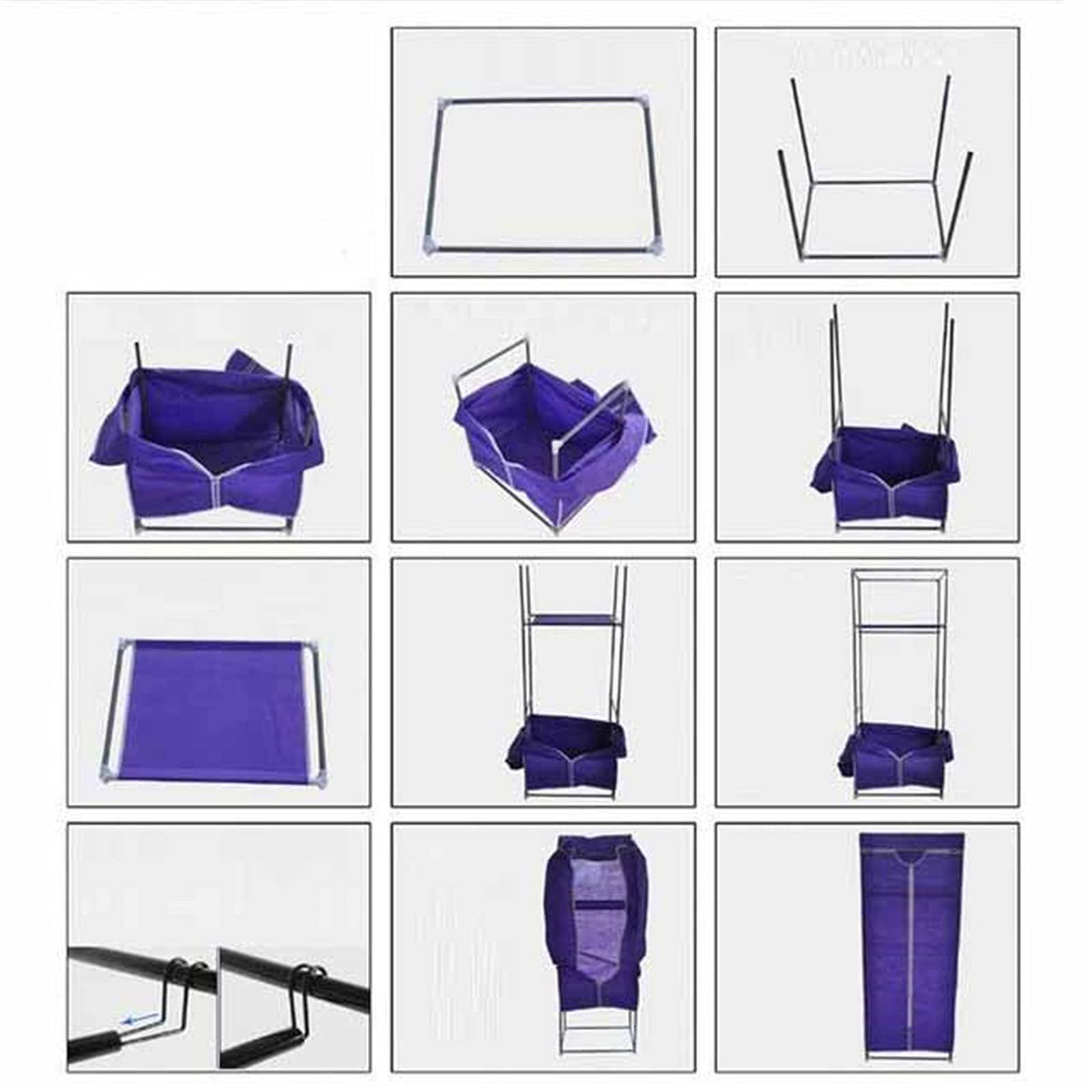 Offener Kleiderschrank,langlebiger Schrank-Aufbewahrungsorganisator aus Vliesstoff,tragbarer Metall-Kleiderbügel für Kleiderschränke,140 x 90 x 44 cm (Größe: 140 x 90 x 44 cm,Farbe: E)