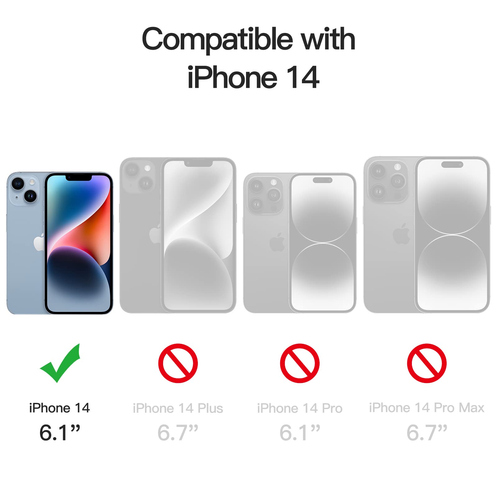 JETech Pellicola Protettiva a Copertura Totale per iPhone 14 6,1 Pollici, Completa Vetro Temperato Film 9H Compatibile con Cover, HD Chiaro, Pacco da 3