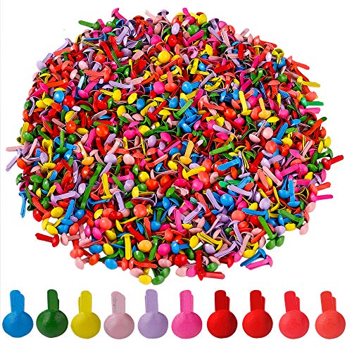 Mini Brads Redondos Metal Brads Scrapbooking Encuadernadores para Arte de Papel Decoración Herramienta DIY 1000 Piezas