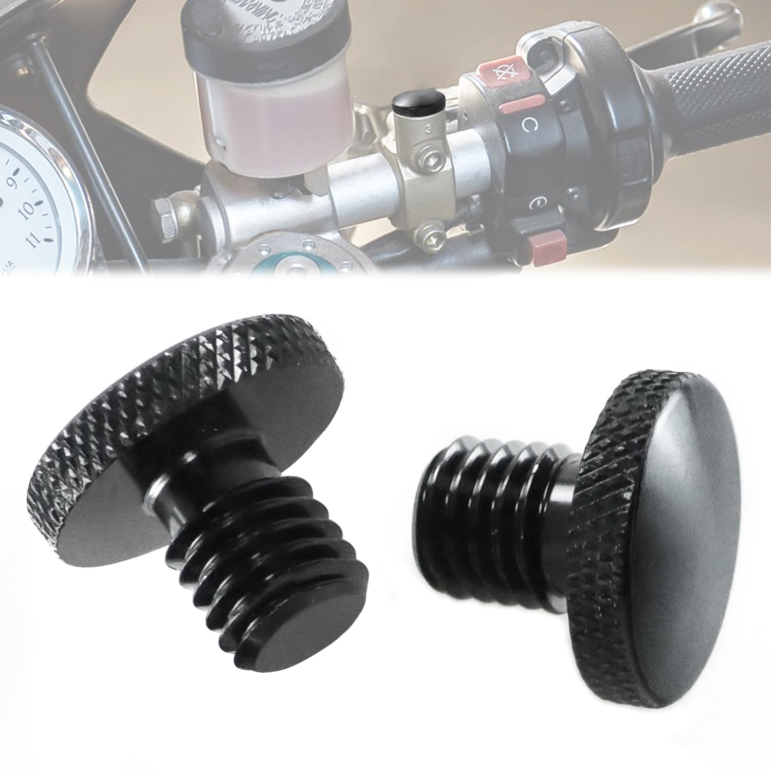 2 Paires Bouchons D'Obturation Rétroviseur Moto M10x1.25 - Capuchons Pour Z125 Z650 Z800 Z900 Z900RS