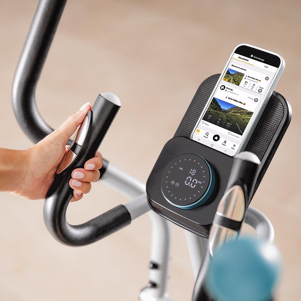 Cecotec Bicicleta Elíptica Plegable con App Drumfit Elliptical 8000 Motor Pro. Resistencia Magnética Regulable a Motor, Pantalla y Soporte Dispositivos, Volante Inercia 8kg, Pulsómetro, Zancada 40cm