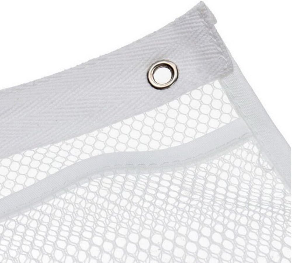 Mesh Shower Organizer Hanging, 6 Pockets Bath Shower Caddy Organizer Hanging Bathroom Shower Curtain Rod Accessories 4 Rings, Quick Dry