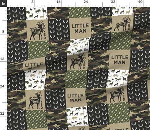 Spoonflower Fabric - Little Man Woodland Wholecloth Camouflage Camo Hunting Deer Boy Printed On Cotton Poplin Fabric By The Yard - Sewing Shirting Quilting Dresses Apparel Crafts #TOP3