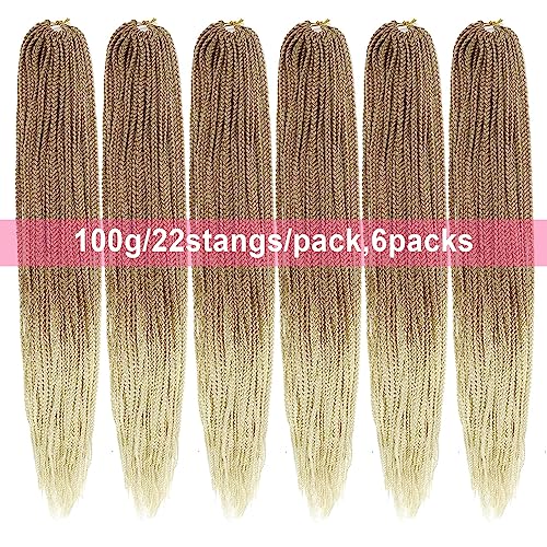 TAOYEMY Box Braids Crochet Hair Extensions 24 Inch 6 Packs, 22 Strands/Pack, Synthetic Braiding Hair for Women & Girls (70#, 24 inch) - Image 2