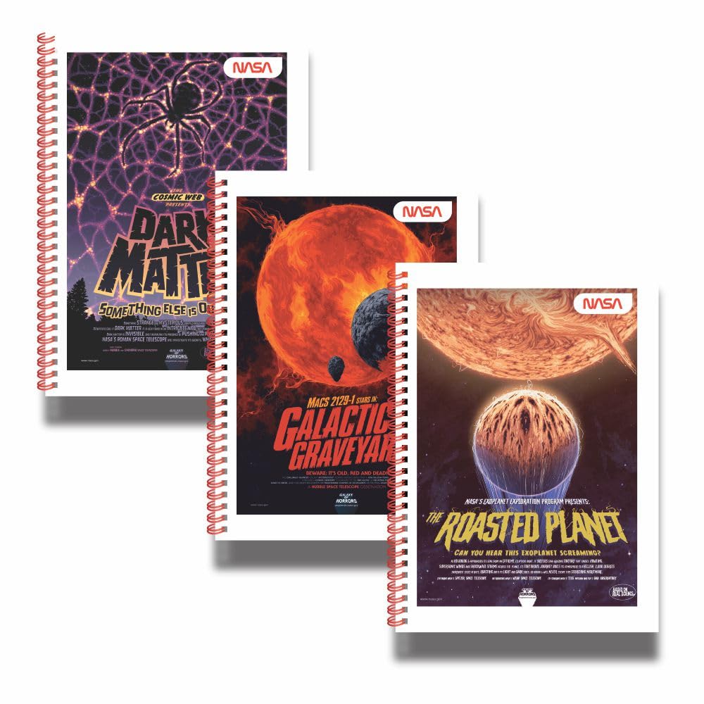 Anupam NASA 1 Subject Notebook A4, 70 GSM, 100 Sheets (200 Pages) College Ruled Spiral Subject Notebook for Work, School Supplies, Home & Office, Writing Journal (Pack of 3)