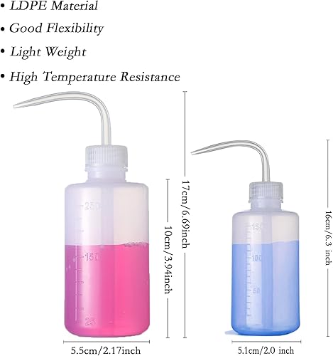 Miniatura 2 de Juego de botellas de plástico para apretar, herramientas de riego con boquilla estrecha para plantas, flores, suculentas (5.1 fl oz+8.5 fl oz)