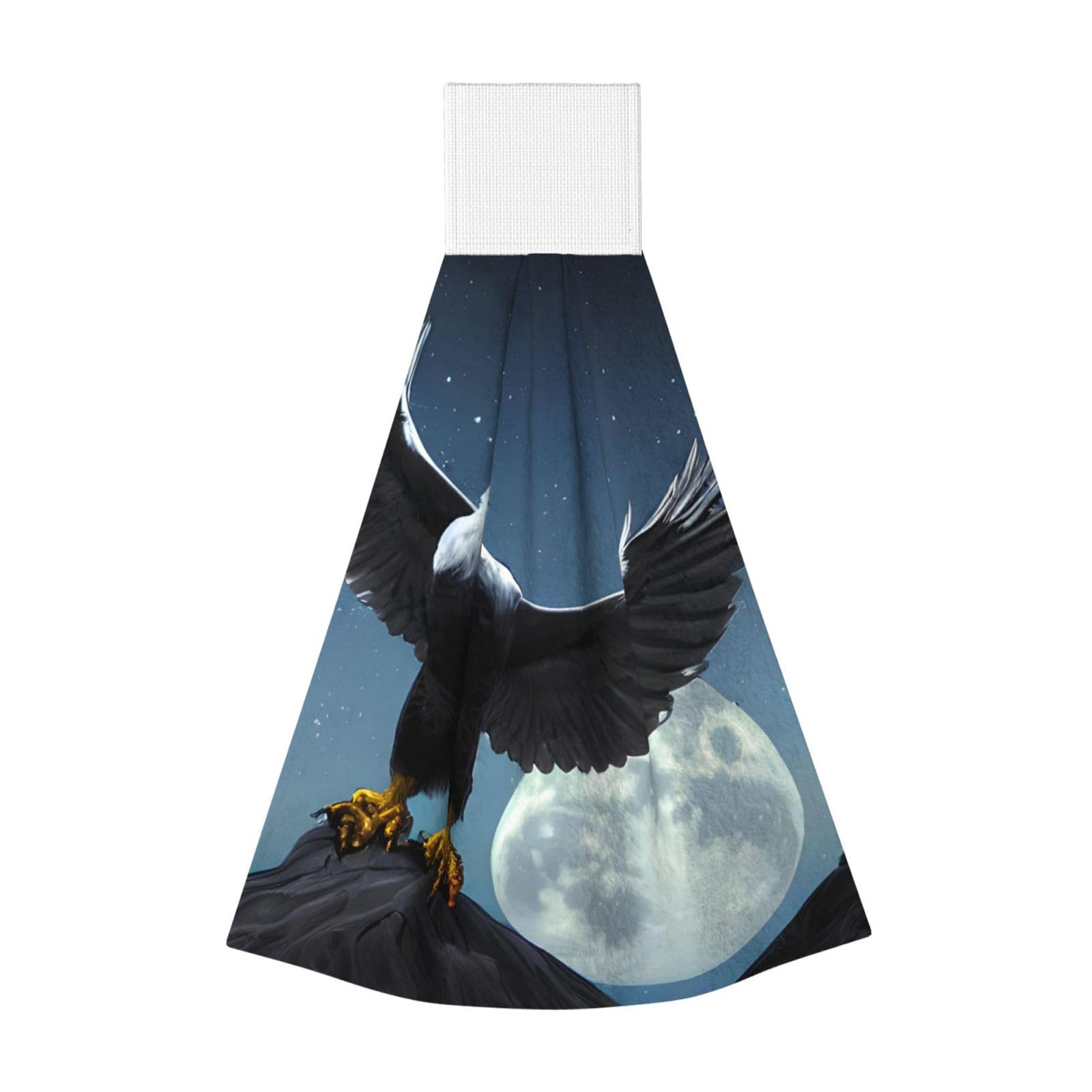 WUPngg Eagle under the stars Bathroom Tie Towels/Dish Cloth,Kitchen Hanging Towel, Coral Fleece Dry Cleaning Hand Dishcloths One Size