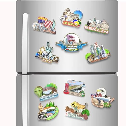 Miniatura 4 de Imán de Miami de Estados Unidos imán de nevera de madera 3D monumentos de viaje coleccionables recuerdos decoración hecho a mano 2