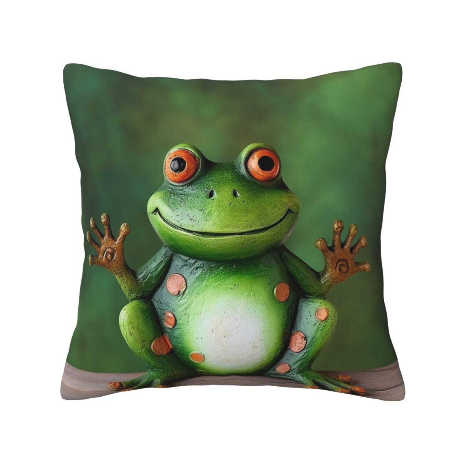 FodPand Welcome Frog Throw Pillow Covers 18"X18" Super Soft Cozy Pillows Case Morden Decorative Cushion Cover for Sofa Couch Bed Home Decor