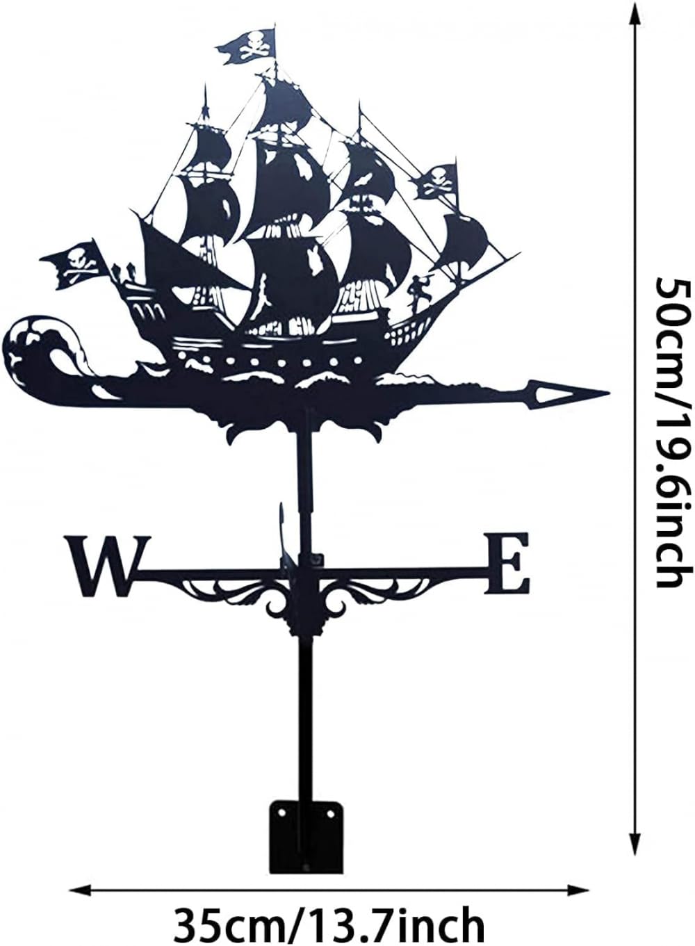 Weathervane wiatrowskaz w ogrodzie i na zewnątrz wiatrowskaz wiatrowskaz ze stali nierdzewnej czarna farba w sprayu zewnętrzne szopy żelazne patio dach stodoły dekoracja
