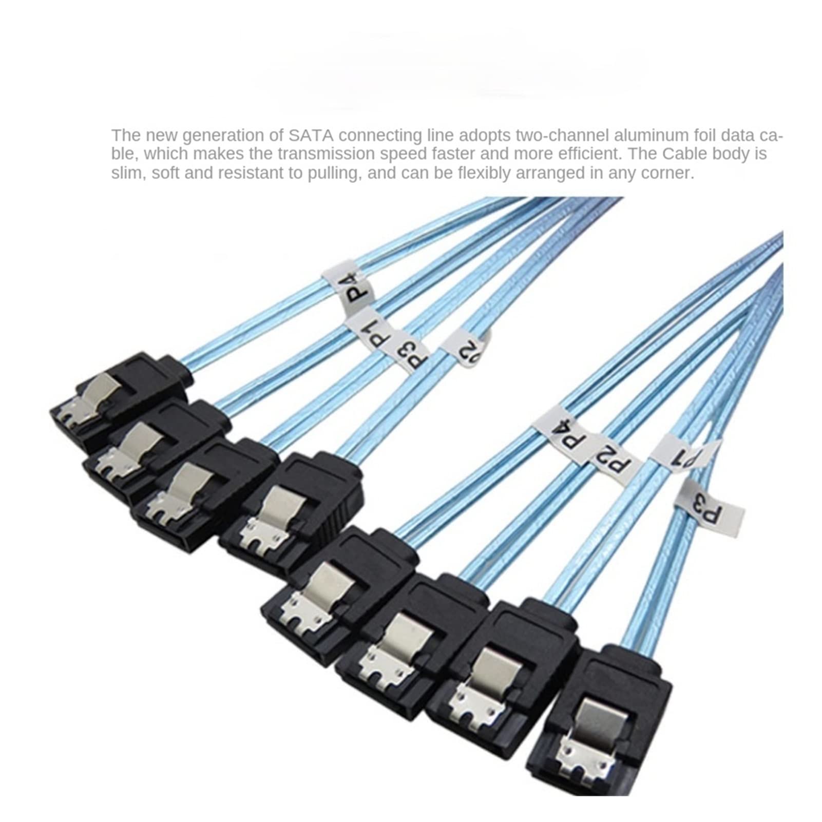 2 tipi SATA III. Cable 12Gbps 7pin femmina dritto al cavo dati femminile ad angolo retto con fermo di bloccaggio 0,5 m 1m blu(6sata-1M)