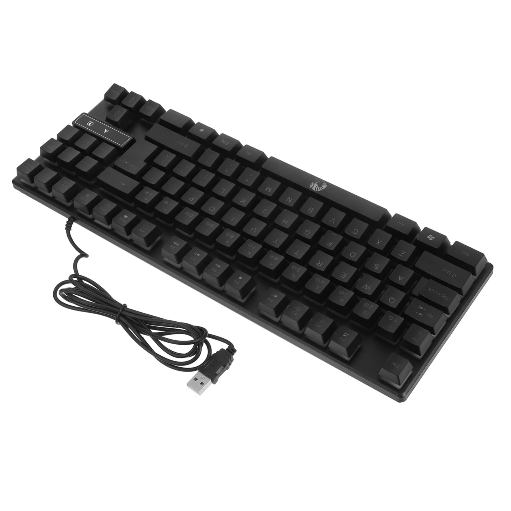 FONDOTIN Wired Gaming Keyboard Keys with RGB Backlit Keycaps Ergonomic Design for Office and School Supplies Mechanical Touch for Comfortable Typing and Gaming Experience