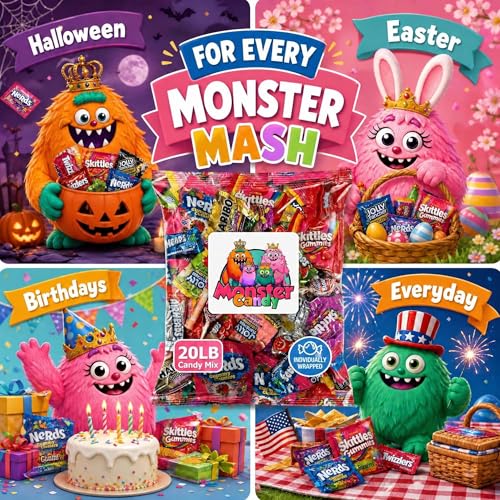 Image of Party Favor Candy Mix - 20 lb Party Stuffers - Goodie Bag Stuffers for Kids - Variety Pack - Bulk Candy Bags - Individually Wrapped Candies - Parade Candies - Valentine's Day - July 4th