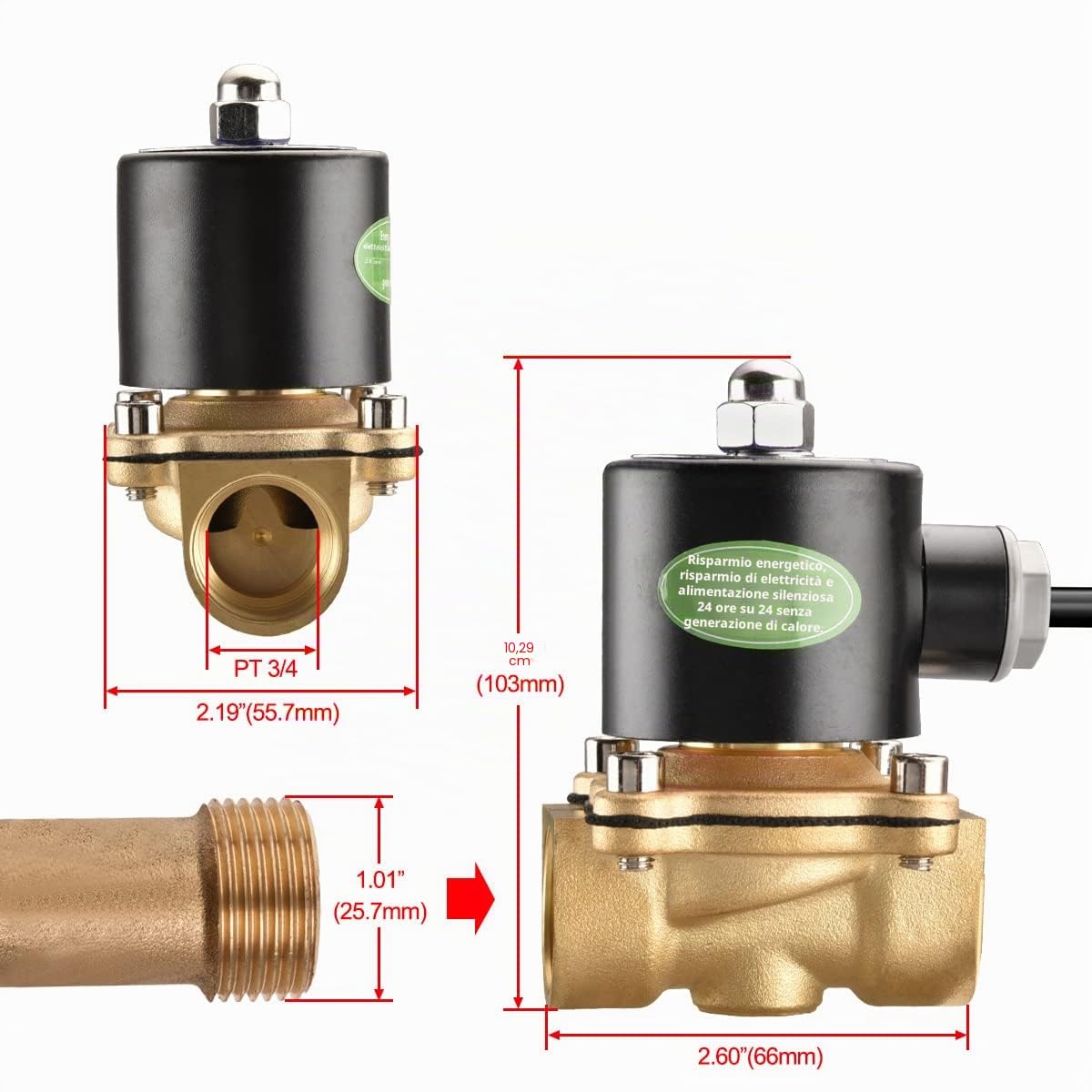 Heschen ottone elettrico elettrovalvola, 2W-200-20J, PT3/4'', AC220V, diretto azione acqua aria gas, normalmente chiusa, valvola di ricambio