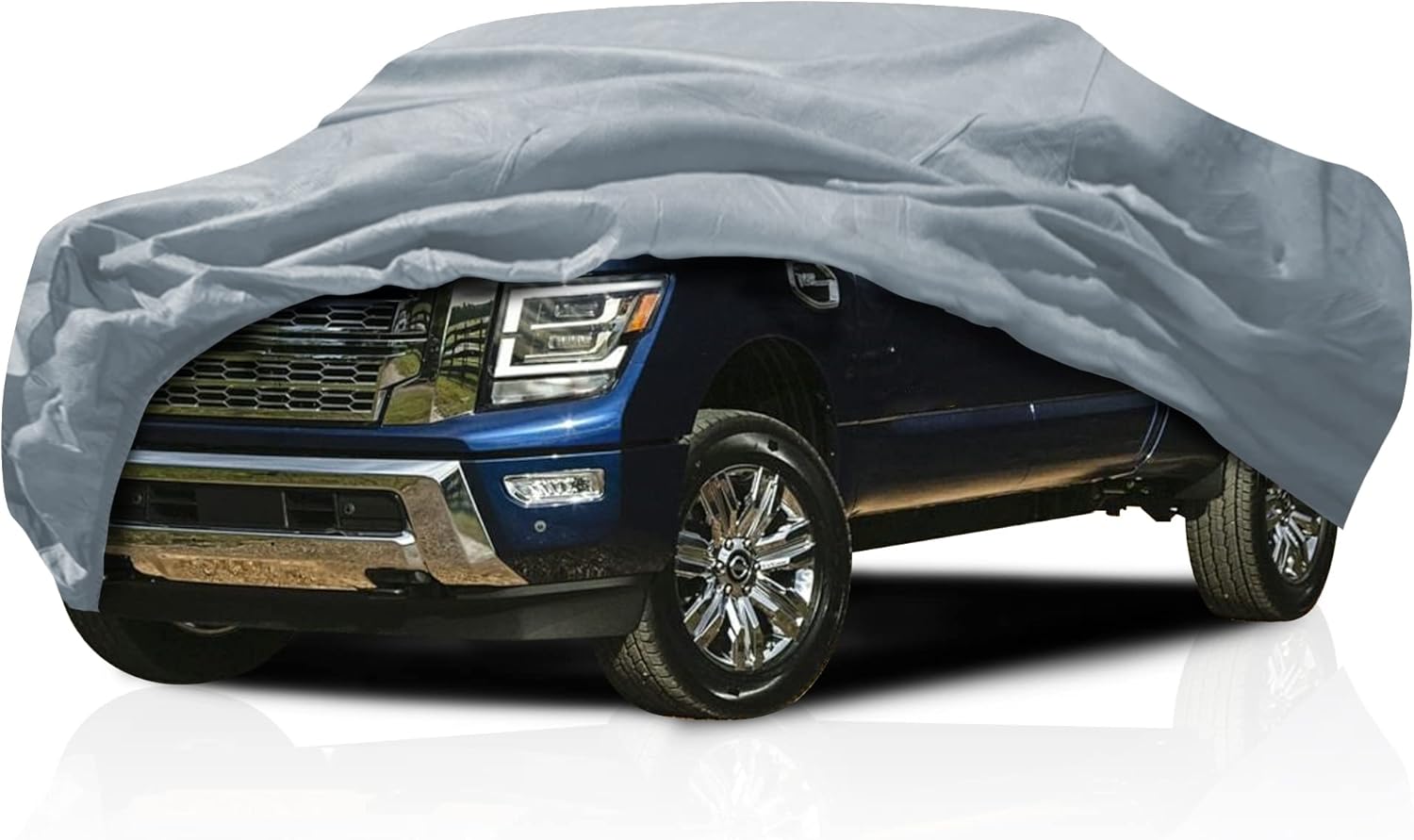 5 Layer Semi Custom Full-Size Truck Car Cover for Nissan Titan XD 2017-2023 King Cab Pickup 6.6 Feet Bed, All Weather Protection Breathable Scratch, Dust, Snow Shield