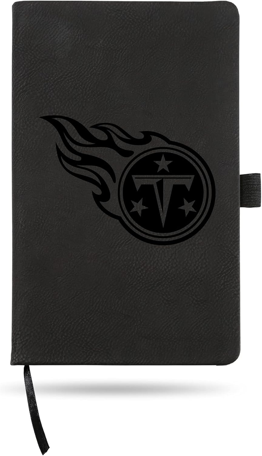 Rico Industries NFL Tennessee Titans Black Laser Engraved Small Notepad Jounral/Notepad 8.25" x 5.25"- Office Accessory