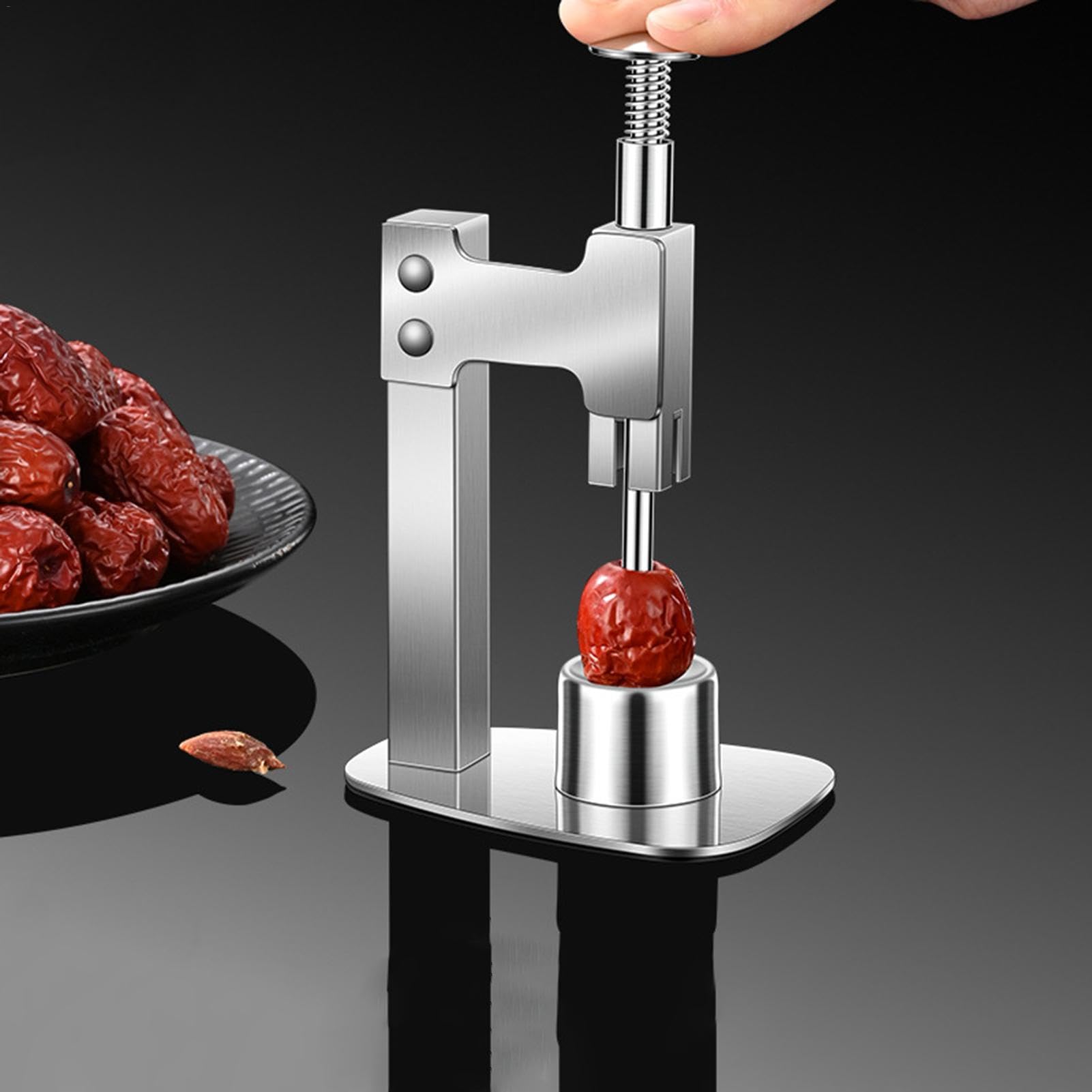 Strumento snocciolatore per ciliegie, in acciaio inox, strumento per snocciolare la frutta multiuso, pressa portatile per snocciolamento per datteri , giuggiola