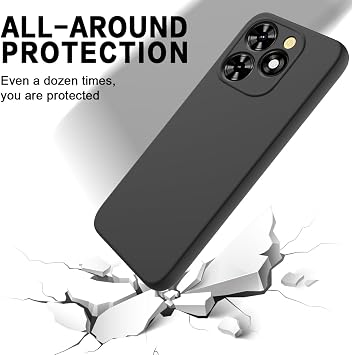 Compatible with Tecno Spark 20 Pro Case, Liquid Silicone Gel TPU Case, Gel Rubber with Microfiber Case Cover, with Suitable for Tecno Spark 20 Pro Shockproof cover(Black)